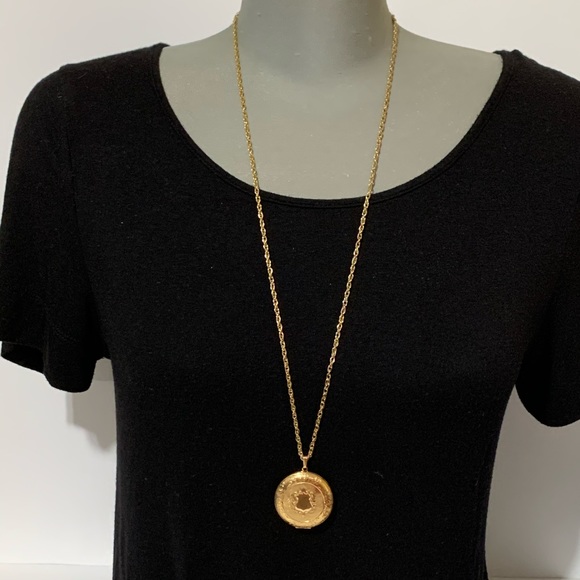 Vintage Gold Locket w/ long necklace chain